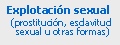 Se entiende como la utilizaci&oacute;n del cuerpo de una persona como objeto sexual a cambio de una transacci&oacute;n monetaria o en especies. Esta actividad implica la satisfacci&oacute;n de los intereses o deseos de otra persona o grupo de personas y comprende actividades como la pornograf&iacute;a y la prostituci&oacute;n.
